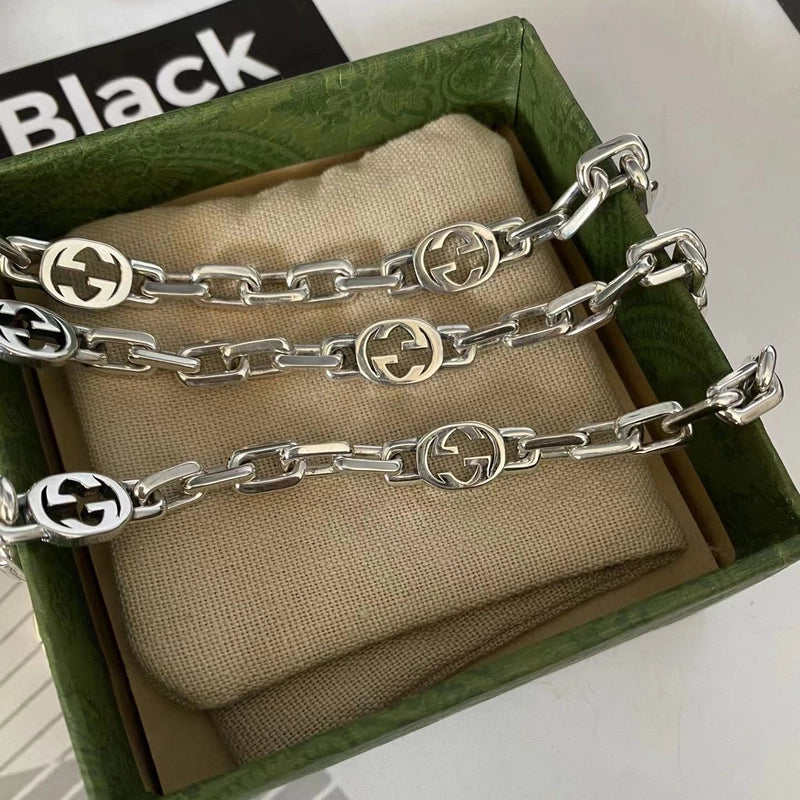 High Version Retro Plus 3G Letter Bracelet Pure White Copper Light Luxury Couple Men’s And Women’s Valentine’s Day Gift Factory Outlet