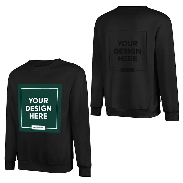 Personalized Design Pure Cotton Pullover Sweater (Unisex, Front and Back Printing)