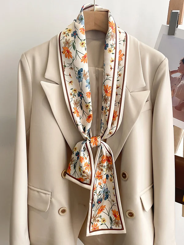 Contrast Color Floral Printed Hair Band Scarf
