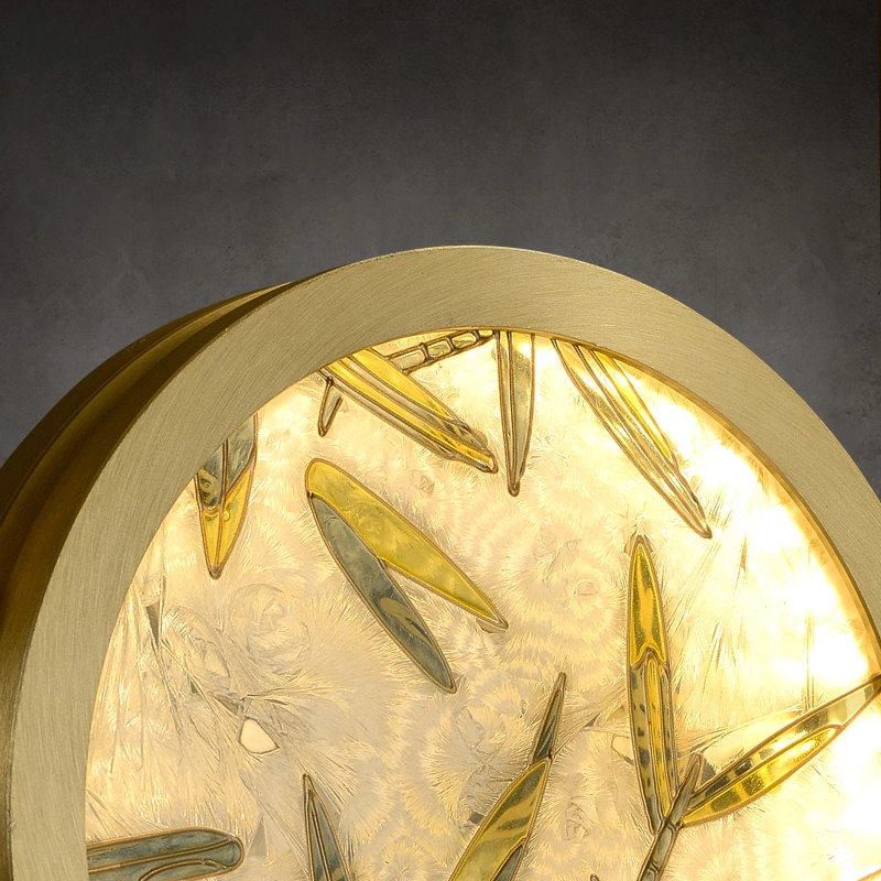 Enameled Glass Wall Sconce in Aged Brass JOSENART Josenart