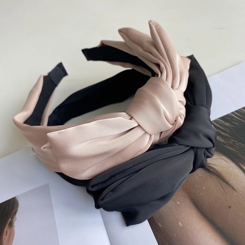 Korean Satin Bowknot Wide-brimmed Headband
