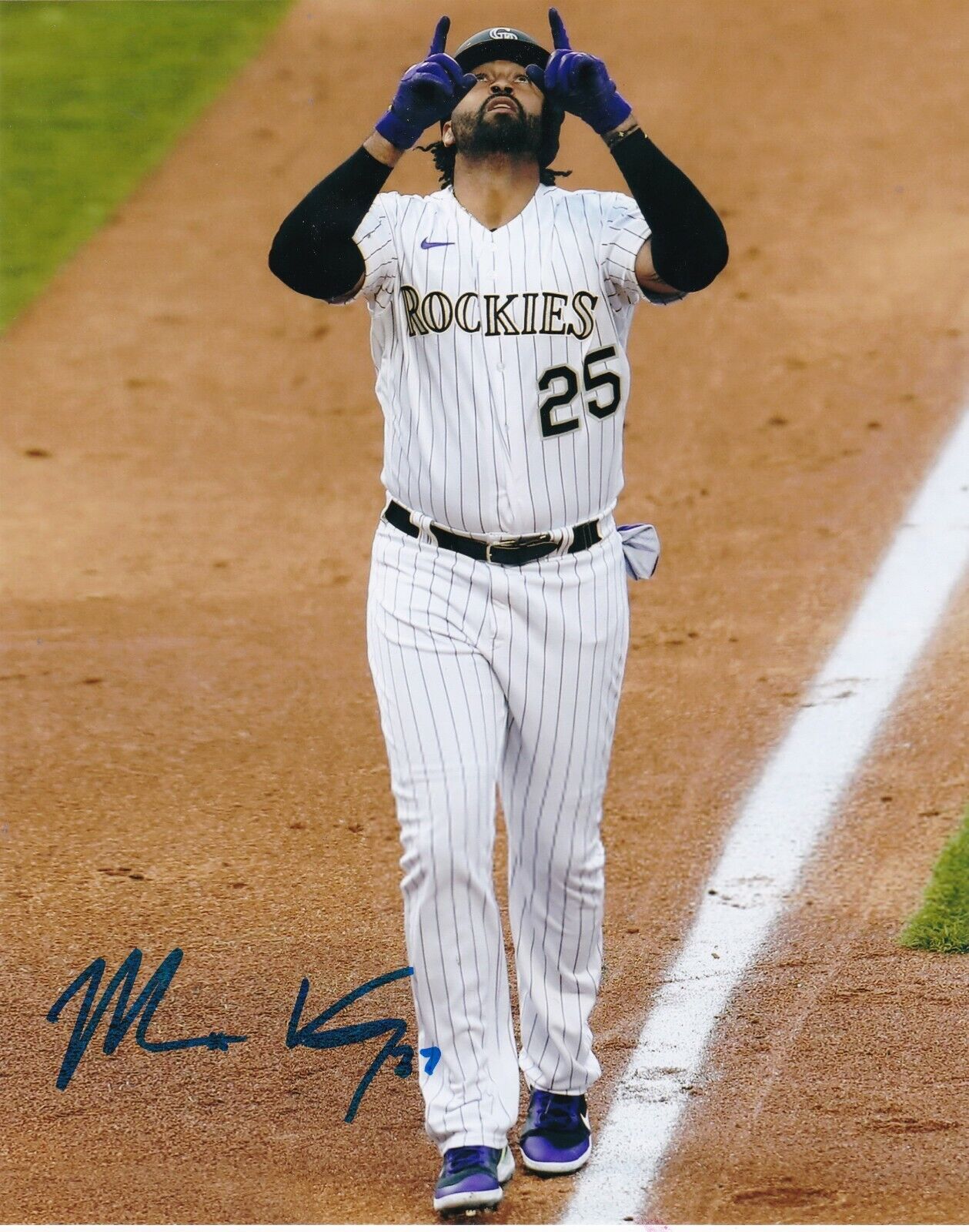 MATT KEMP COLORADO ROCKIES ACTION SIGNED 8x10