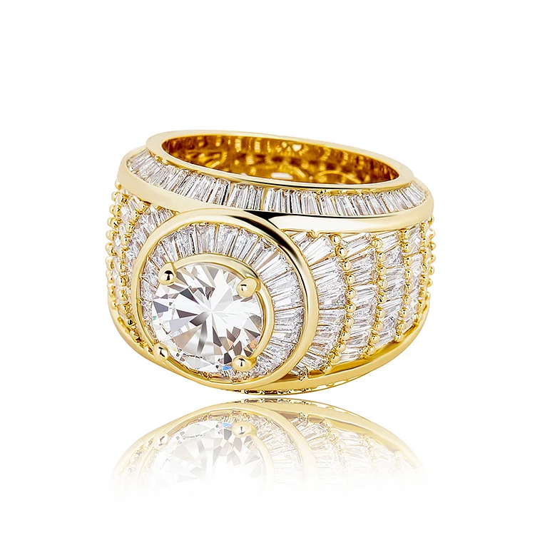 Hip Hop Baguette Cluster Ring