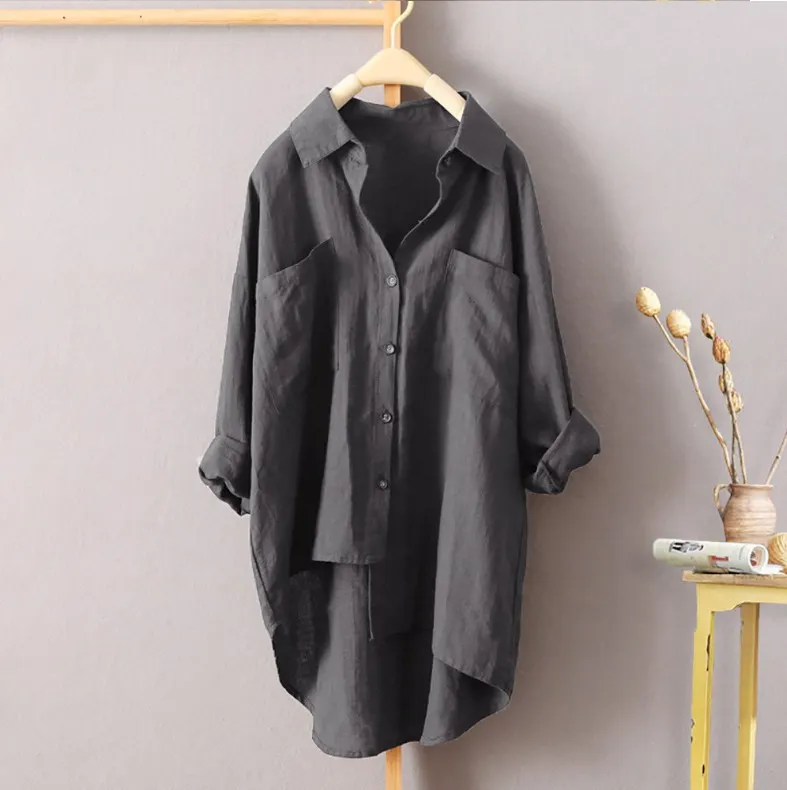 Uveng Uveng Casual Wind Pure Color Shirt Spring And Autumn New Women's Cardigan Double Pocket Long Sleeve Temperament Jacket Women's Shirt