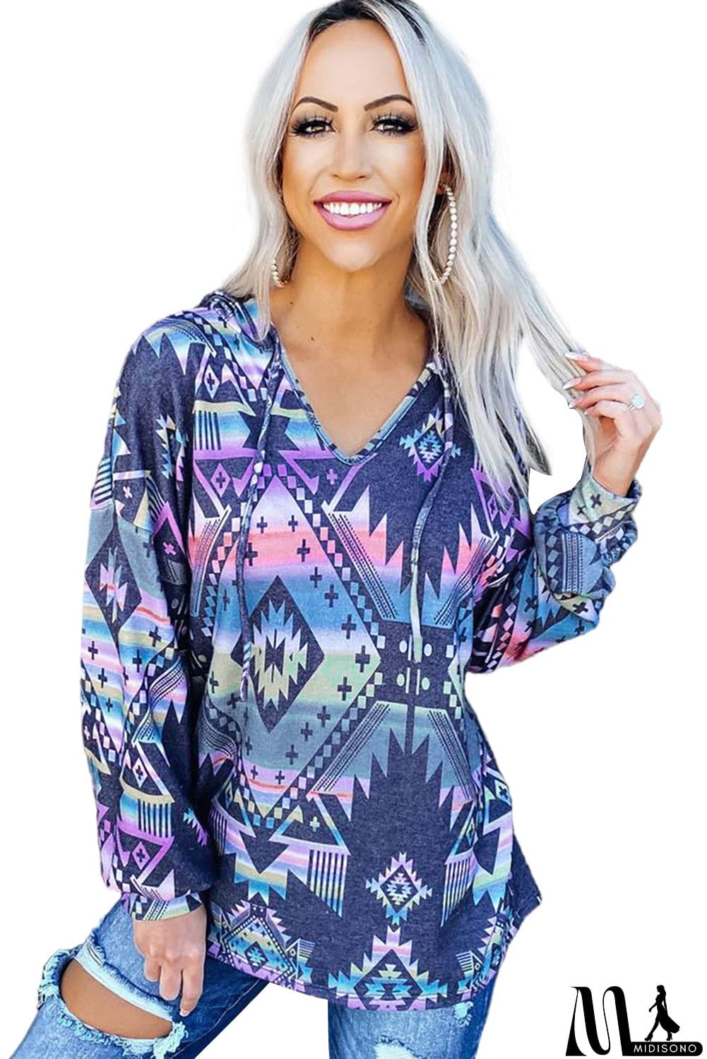 MidiSono - Aztec Print Hoodie