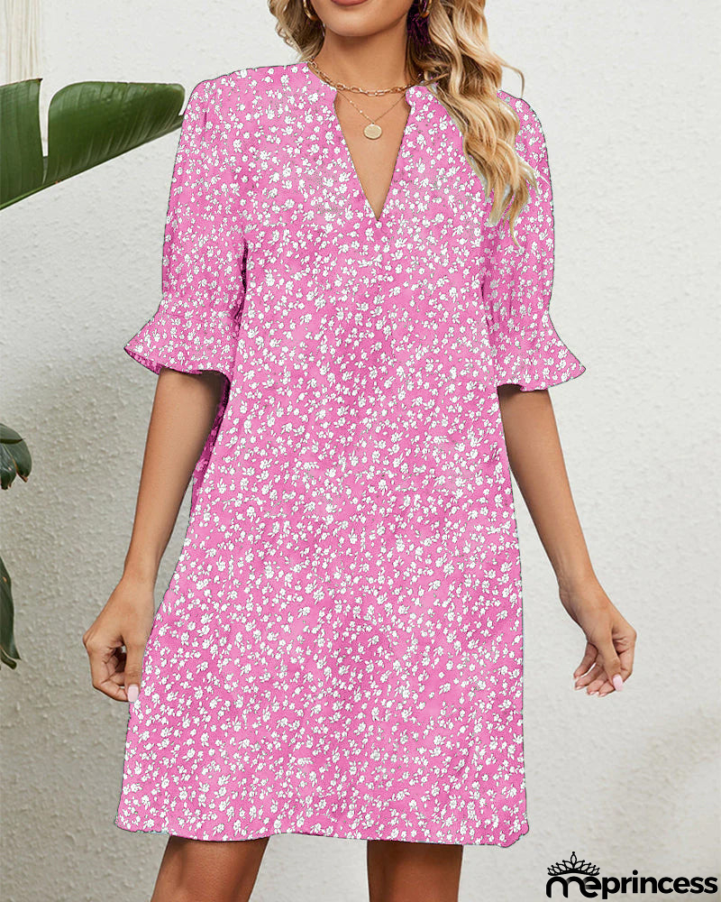 Green floral dress for women