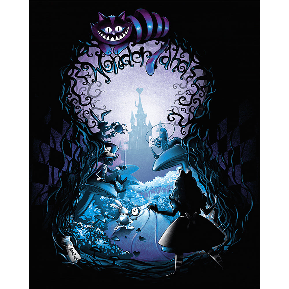 Silhouette - Alice In Wonderland (40*50CM) 11CT Stamped Cross Stitch gbfke