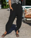 High Waist Solid Color Easy Trousers Long Pants