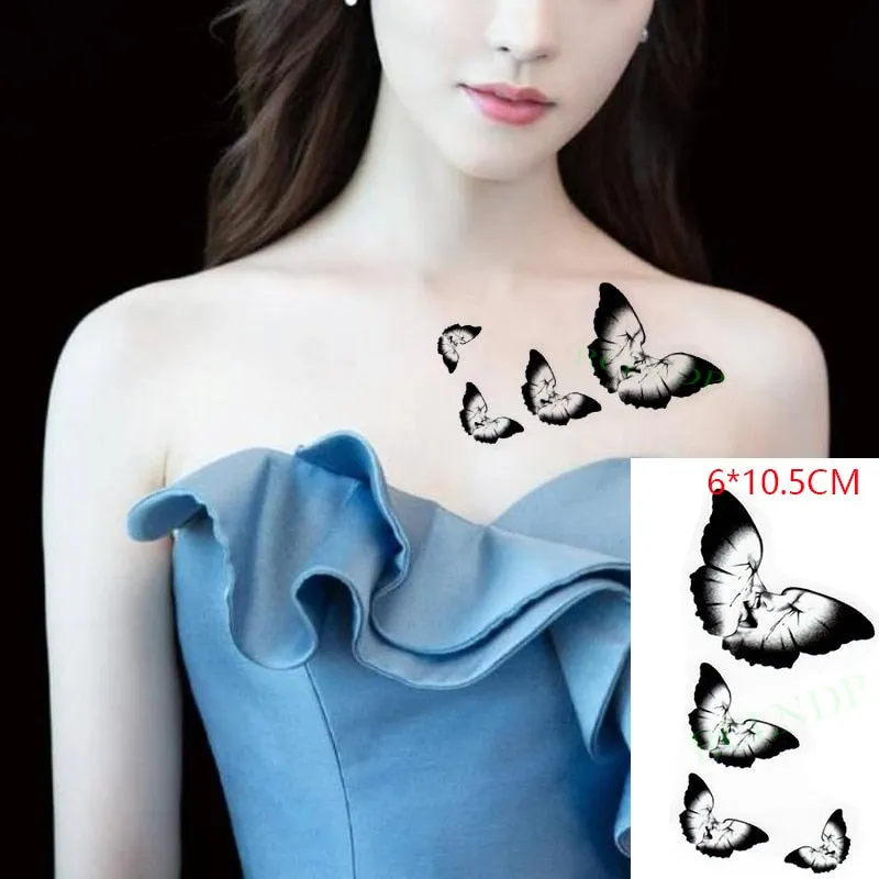 Waterproof Temporary Tattoo Sticker Black Snake Small Animal Fake Tatto Flash Tatoo Hand Leg Arm Back for Kid Men Women Kids