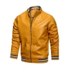 Men's Stand Collar Casual Leather Jacket