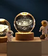 3D Galaxy Crystal Ball Children Night Light with Color LED Light Base Decoration Creative Gift Christmas Birthday Classmate Luminous Crystal Ball
