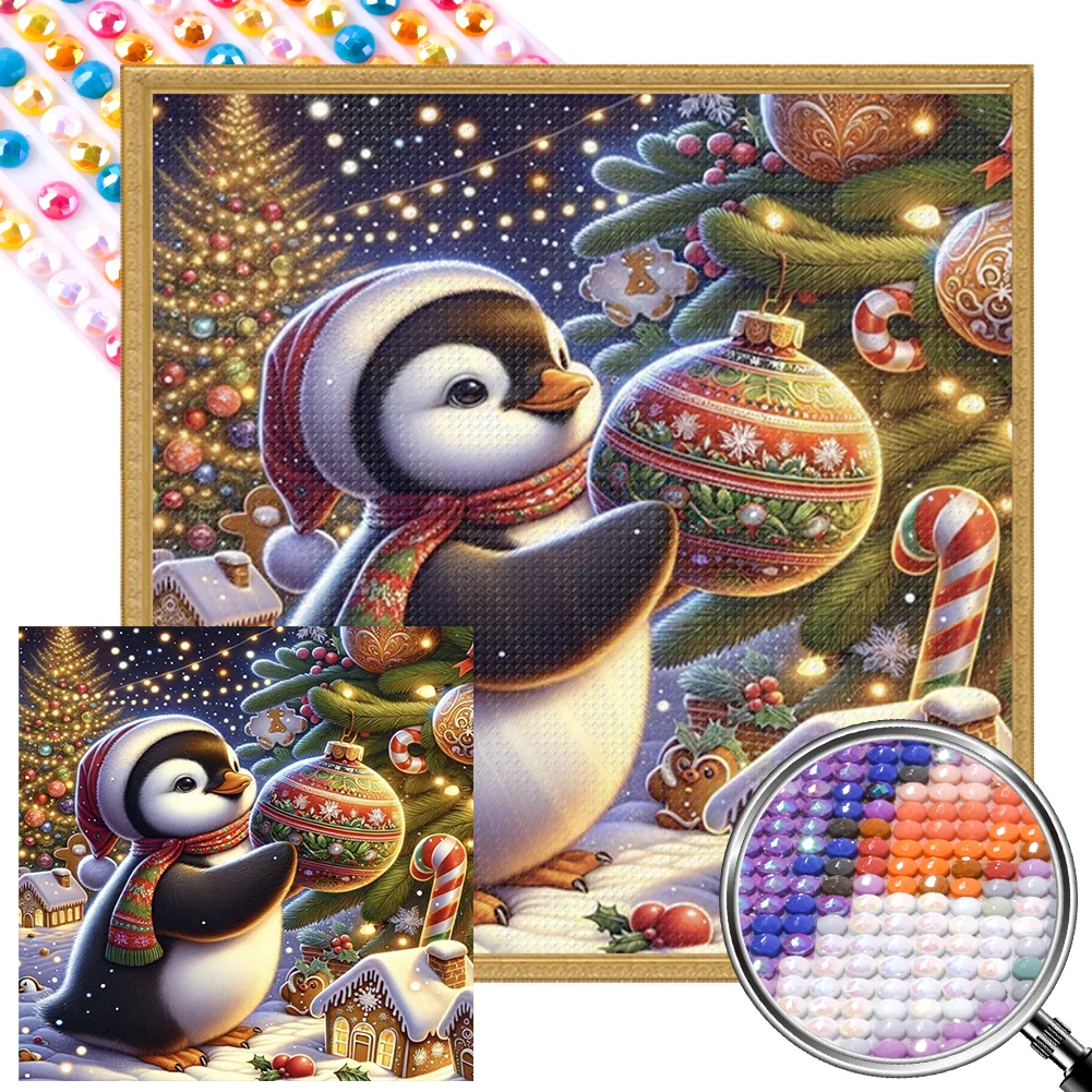 Full Round Partial AB Diamond Painting - Winter Penguin(Canvas|45*45cm)