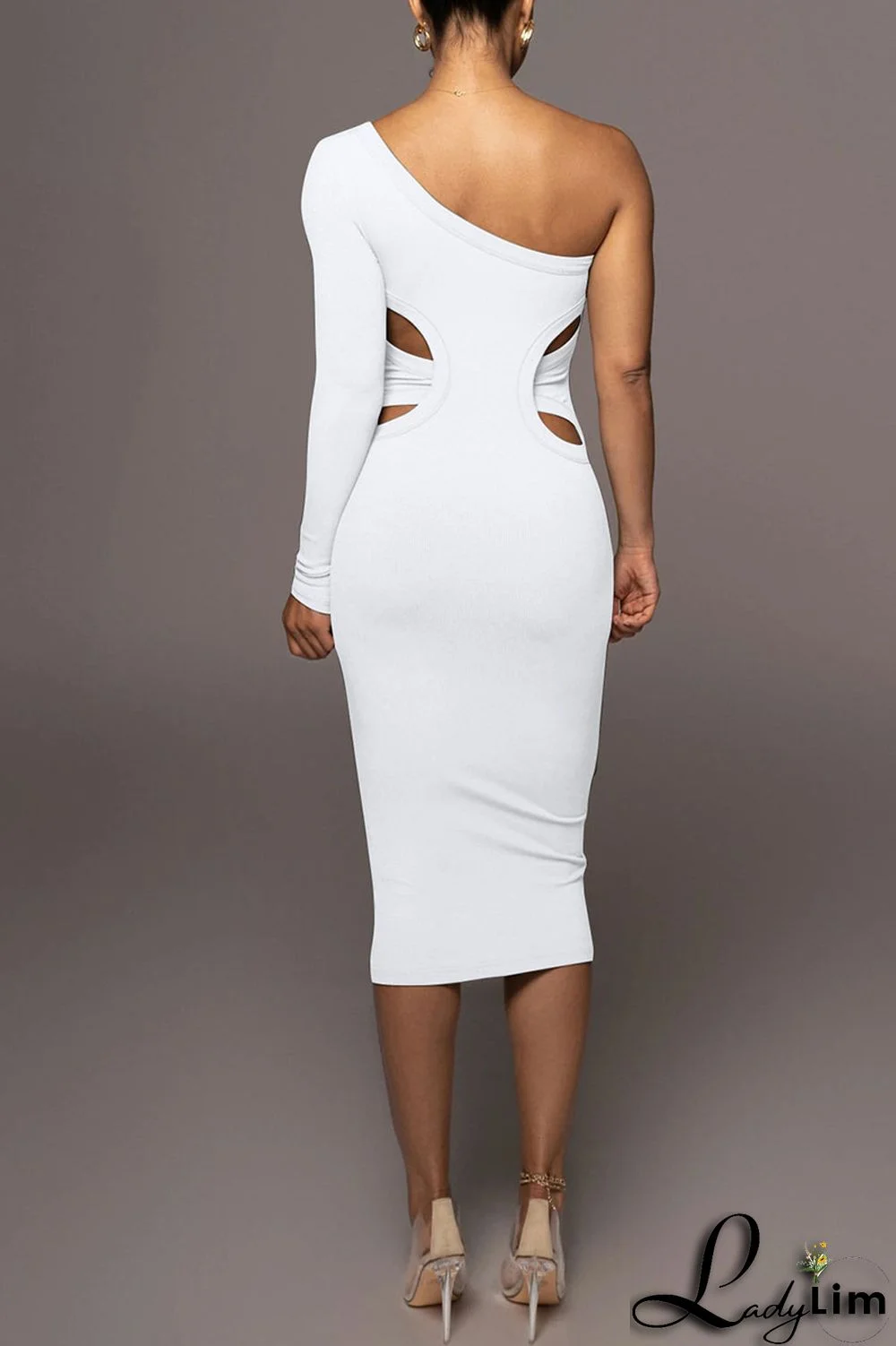 Black Sexy Solid Patchwork Oblique Collar One Step Skirt Dresses