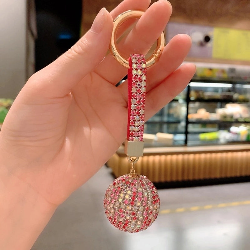 Luxurious Minimalist Classic Style Ball Alloy Rhinestone Women’s Bag Pendant Keychain
