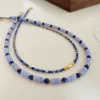 Natural Blue Lapis Lazuli Stone Collar Necklace