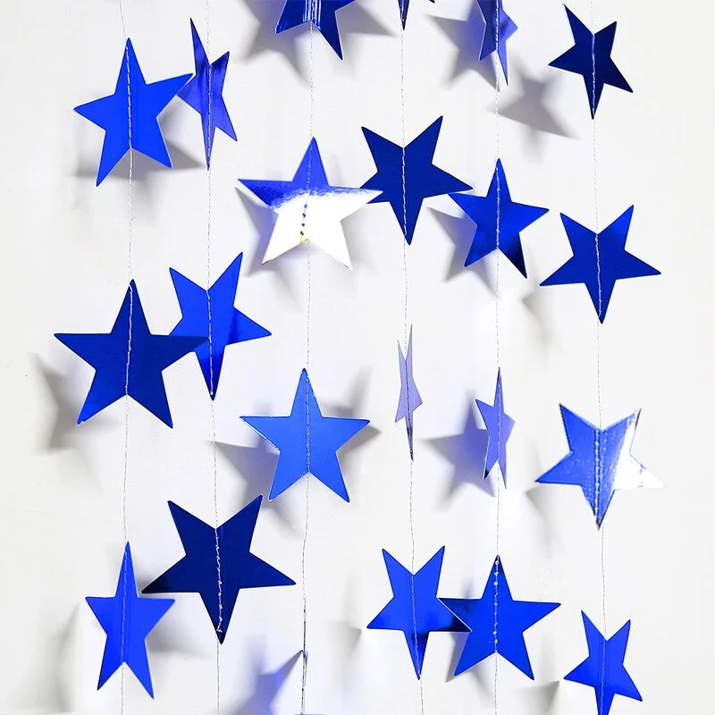 Christmas Gift 4M Golden moon star hanging Garland eid mubarak Wall bunting decoration home wall curtain deco Ramadan Mubarak Kareem supplies