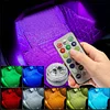 Wireless Adhesive Car Roof Foot Atmosphere Light RGB Remote Control Kit (4PCS)