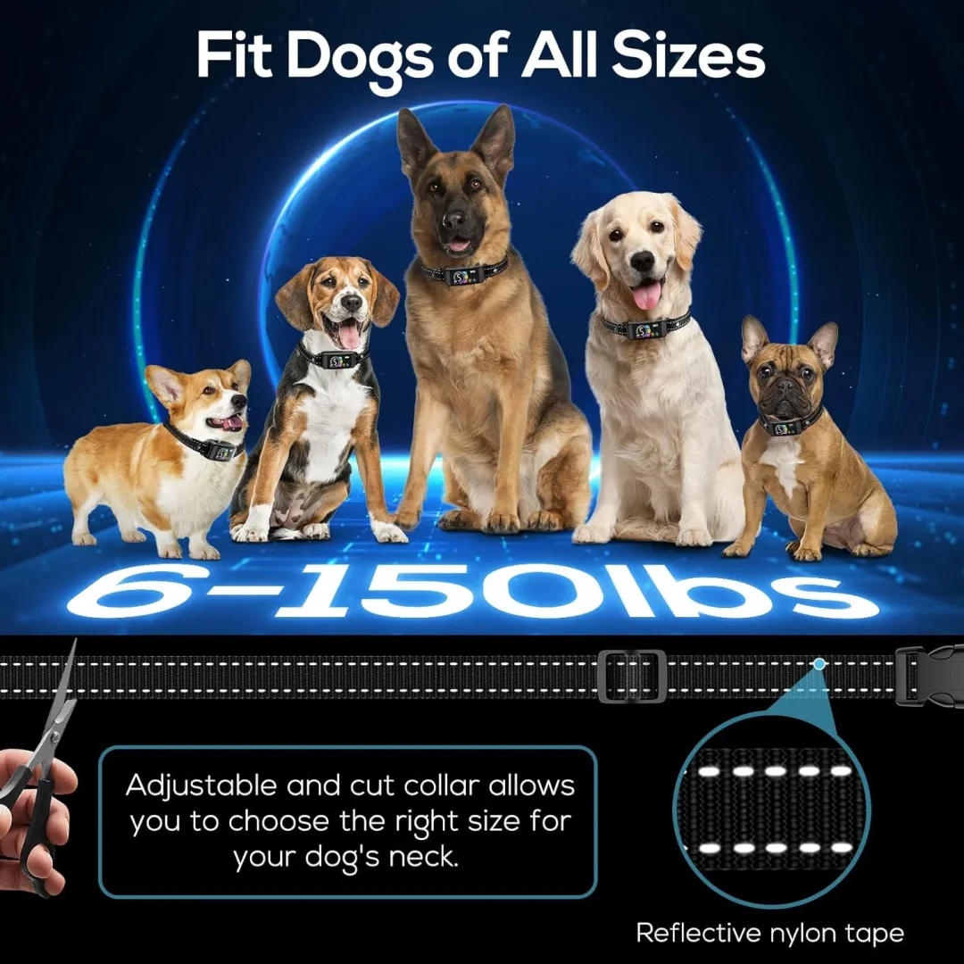 BEBANG Dog Bark Collar, 4 Modes Bark Shock Collar for Small Medium Large Dogs, Anti Barking Device with 5 Adjustable Sensitivity