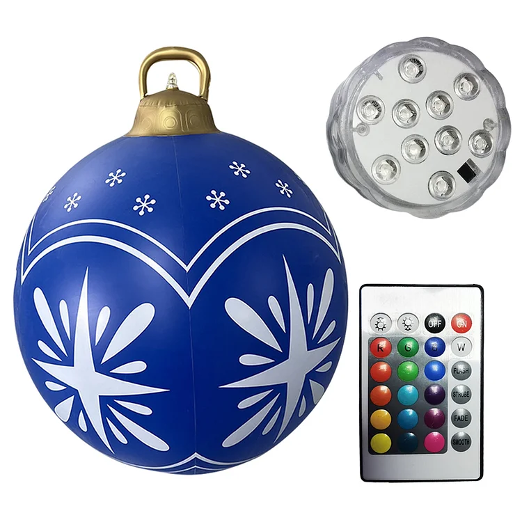 60cm Inflatable Christmas Ball PVC Glow Christmas Inflatable Ball (Style P)