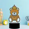 DIY Diamond Painting 7 Color Night Light Lamp Home Decoration Ornament Gift Kit(Bear)