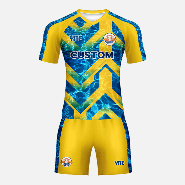 YITE | YTZQ046-Yellow And Blue Soccer Uniforms