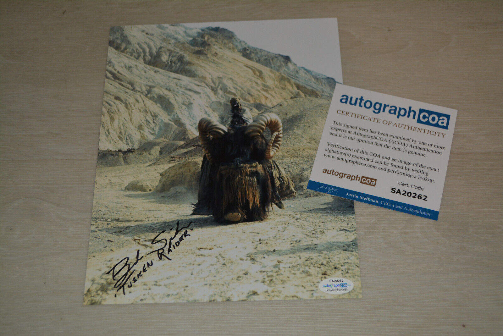 BOB SPIKER signed autograph In Person 8x10 STAR WARS Tusken + ACOA CERTIFICATE