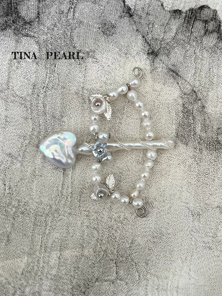 2025 TINA Jewelry Freshwater Pearl Cupid Arrow brooch