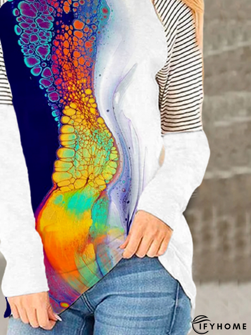 Casual Abstract Regular Fit Tunic T-Shirt | IFYHOME