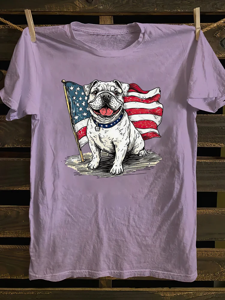 Bulldog 4th Of July T-shirt