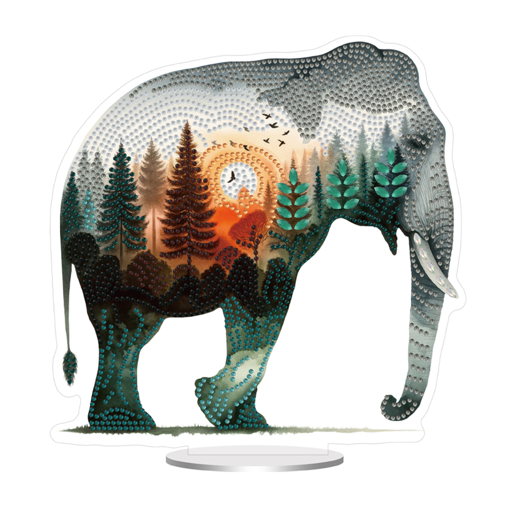 Acrylic Special Shape Elephant 5D DIY Diamond Painting Art Tabletop Decorations