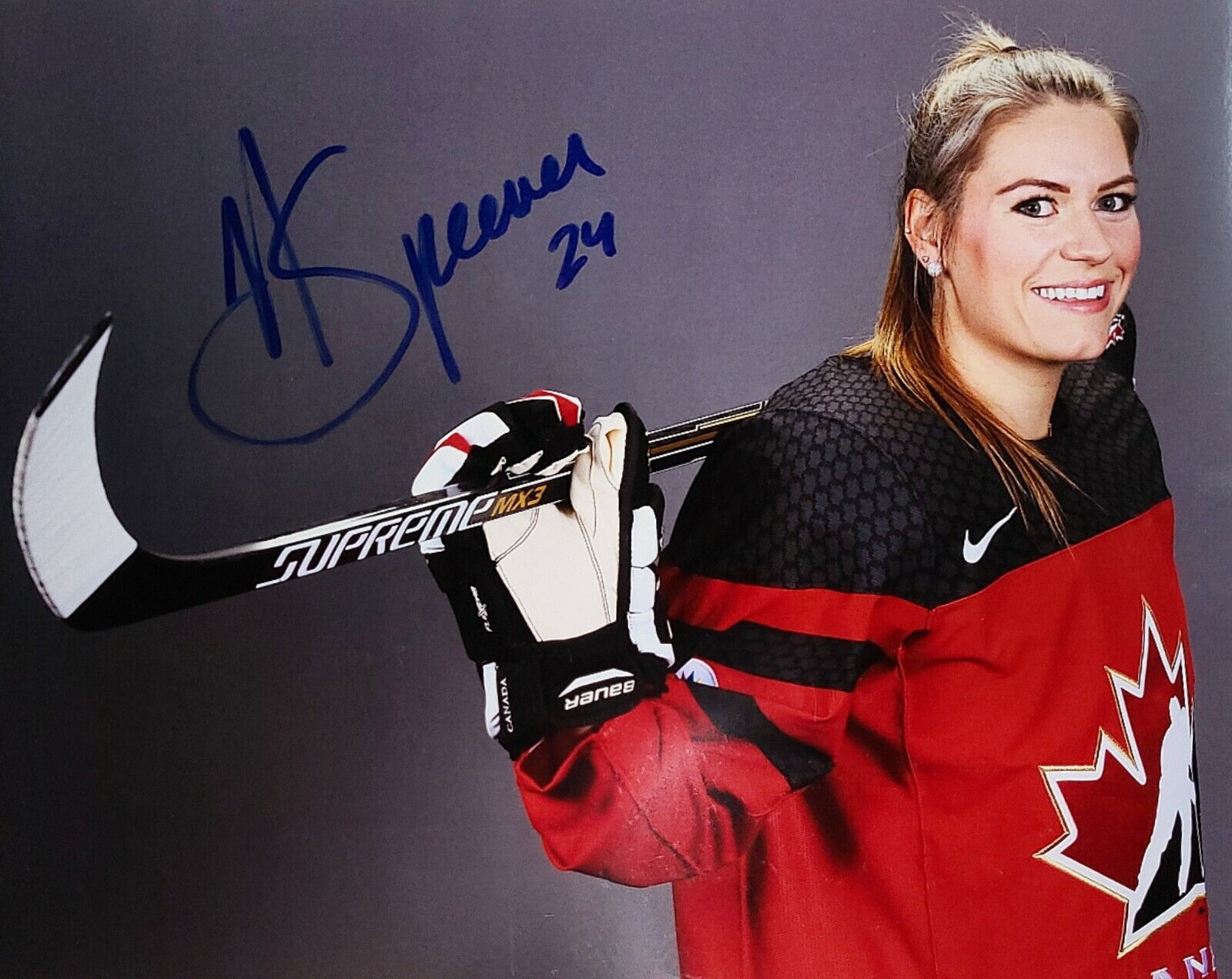 Natalie Spooner Hand Signed Autograph 8x10 Photo Poster painting Women's Hockey Team Canada