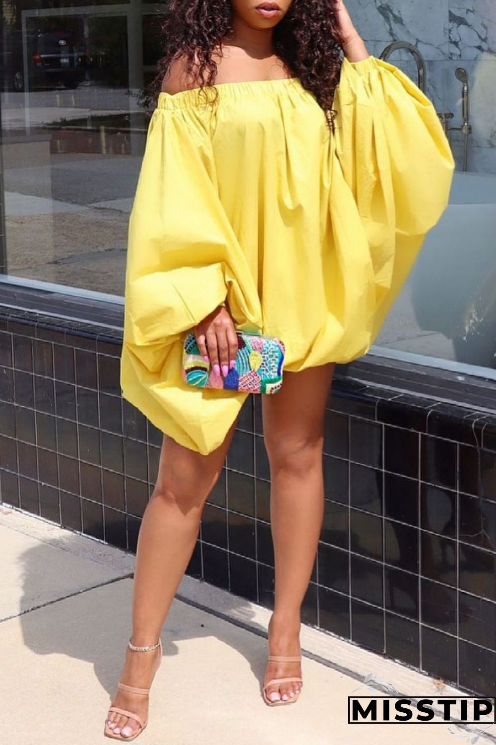 Pink Sexy Casual Solid Backless Off the Shoulder Long Sleeve Dresses