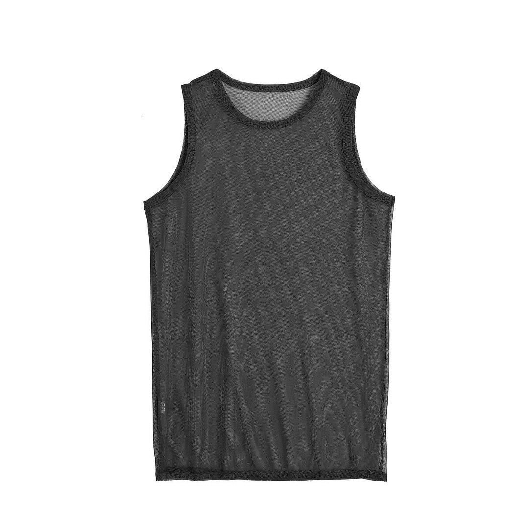 Sexy Sheer Mesh Tank Tops See-through Fishnet Slim Fit Tank Gym Muscle Vest T-Shirt Costume Handsome Men Summer Club Tee Clothin