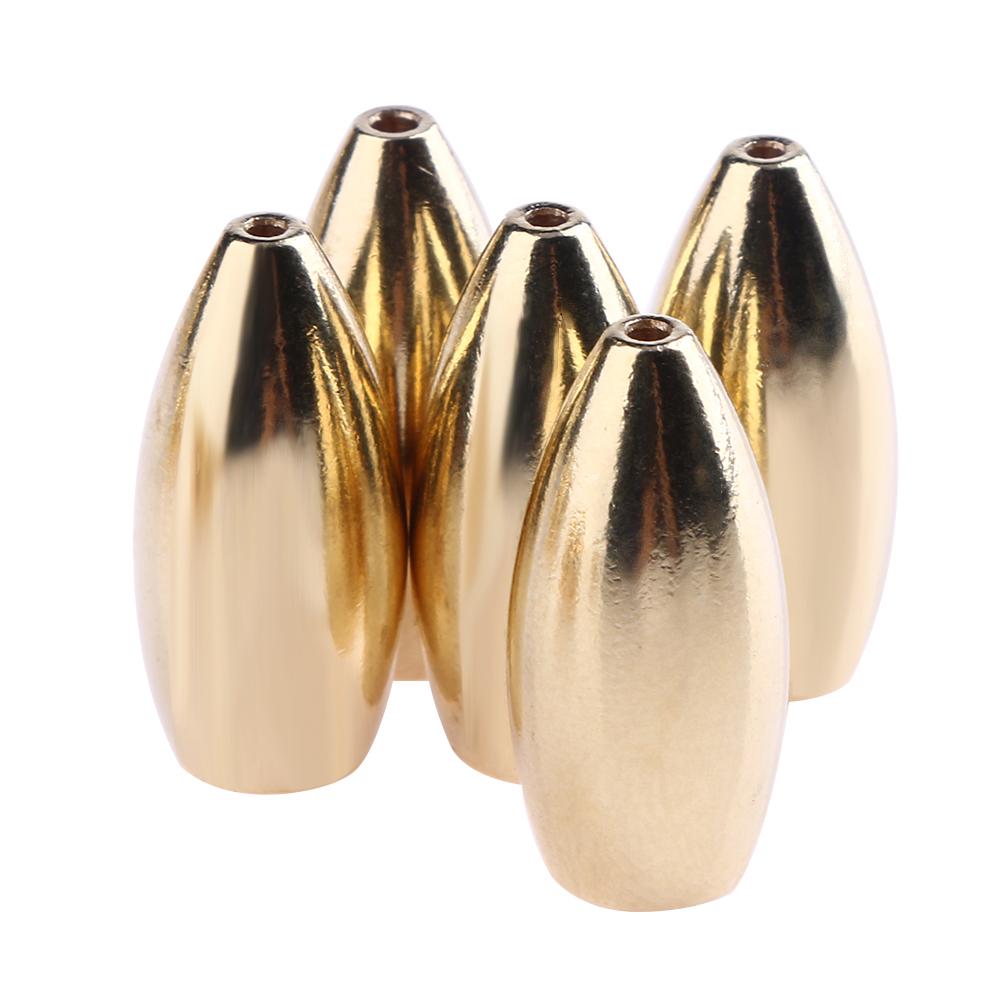 

5Pcs Olive Shaped Lead Sinker Fast Sinking Copper Weights Sea Fishing, 501 Original