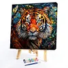 Tiger Glass Painting-Paint by Numbers Acrylic Painting 40*40CM