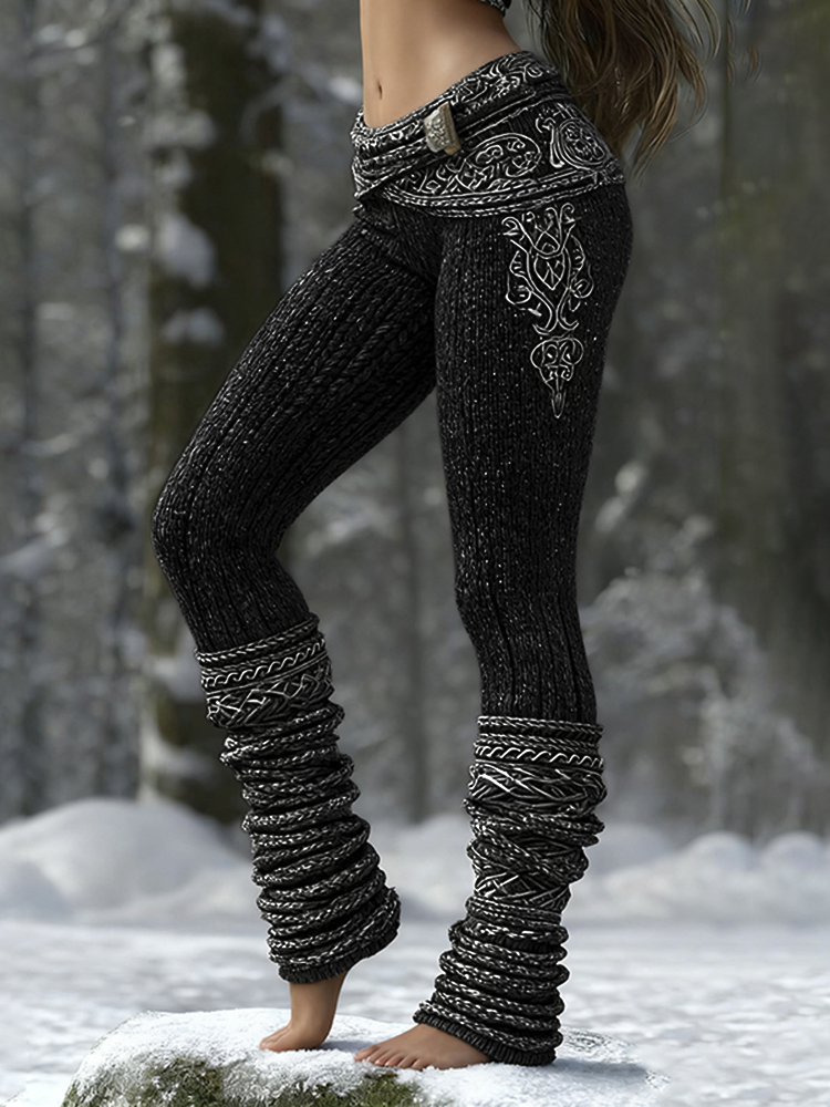 Women's Viking Celtic Pattern Art Cozy Leggings elevenforest