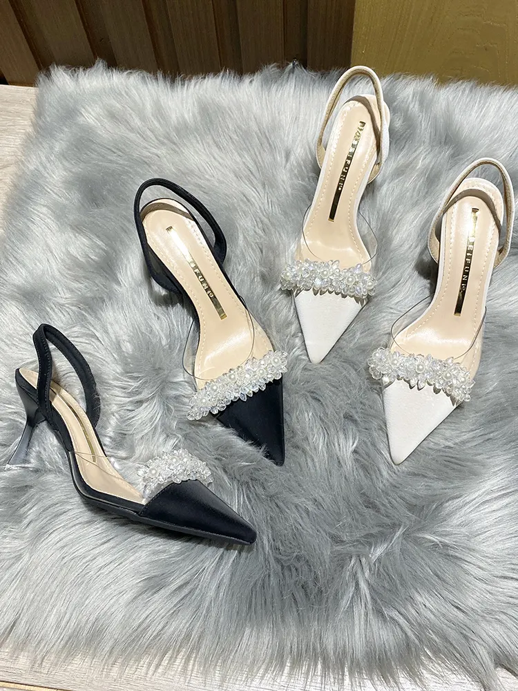 Churchf Churchf New French Transparent Pointed Heels And White Heels