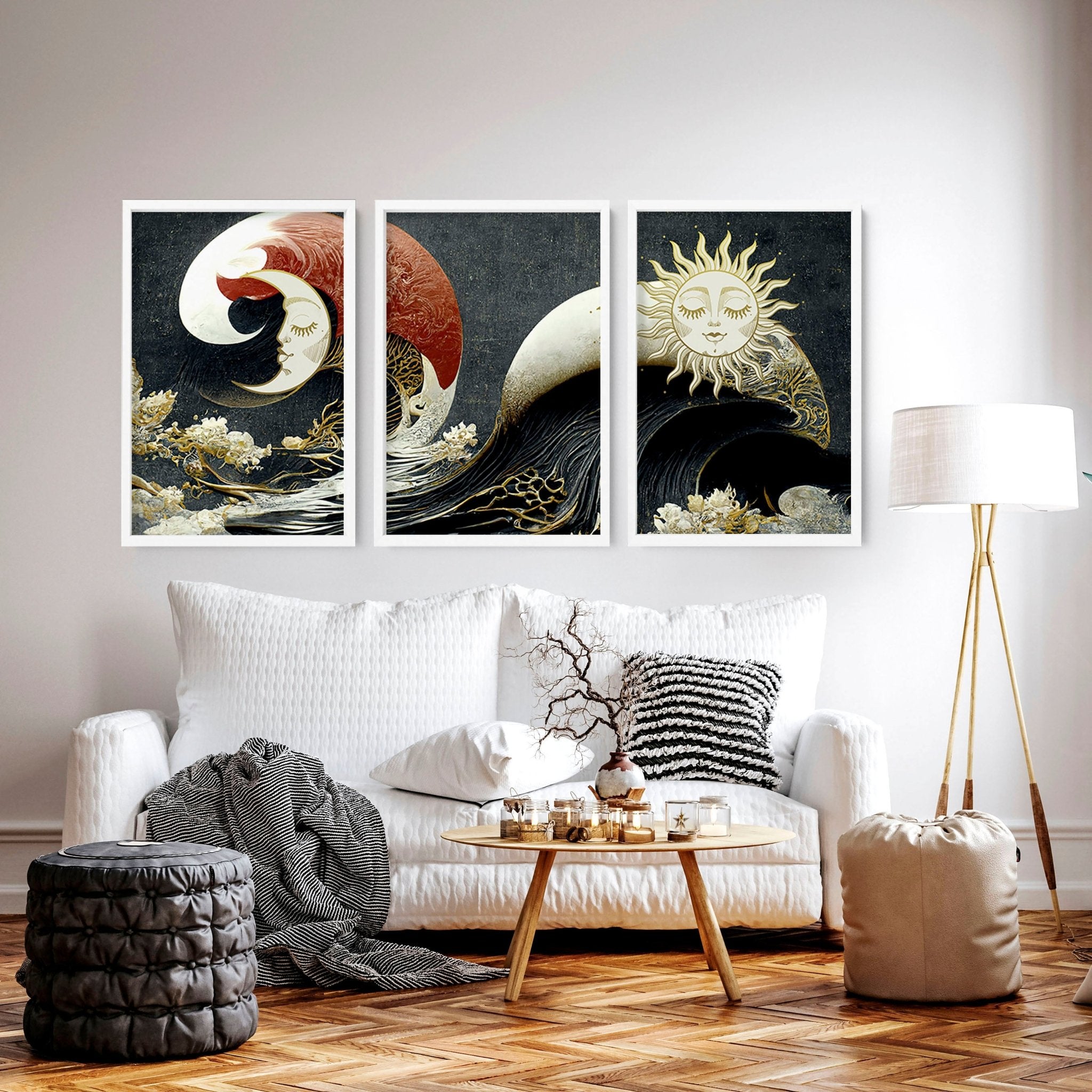 Wall art Japanese | set of 3 framed wall art prints everthome
