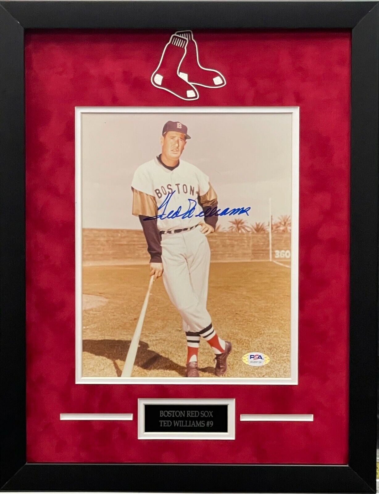 Ted Williams autographed signed framed 8x10 Photo Poster painting MLB Boston Red Sox PSA COA