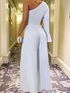One-Shoulder Knotted Top+Wide Leg Pants Casual Two-Piece Suits