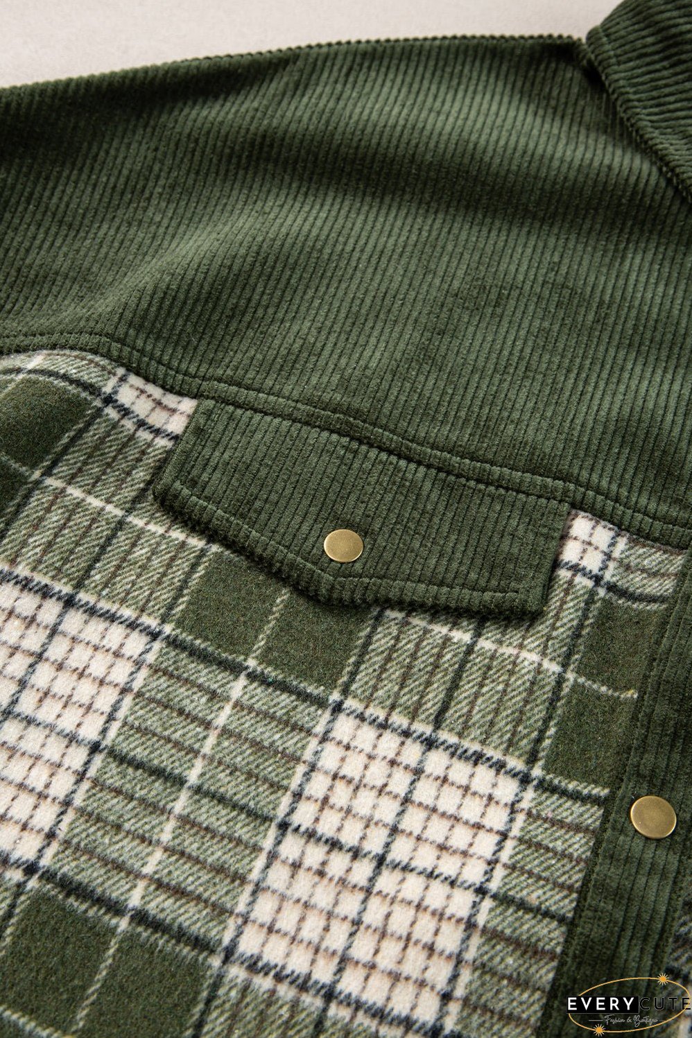 Comfortable Plaid Corduroy Jacket
