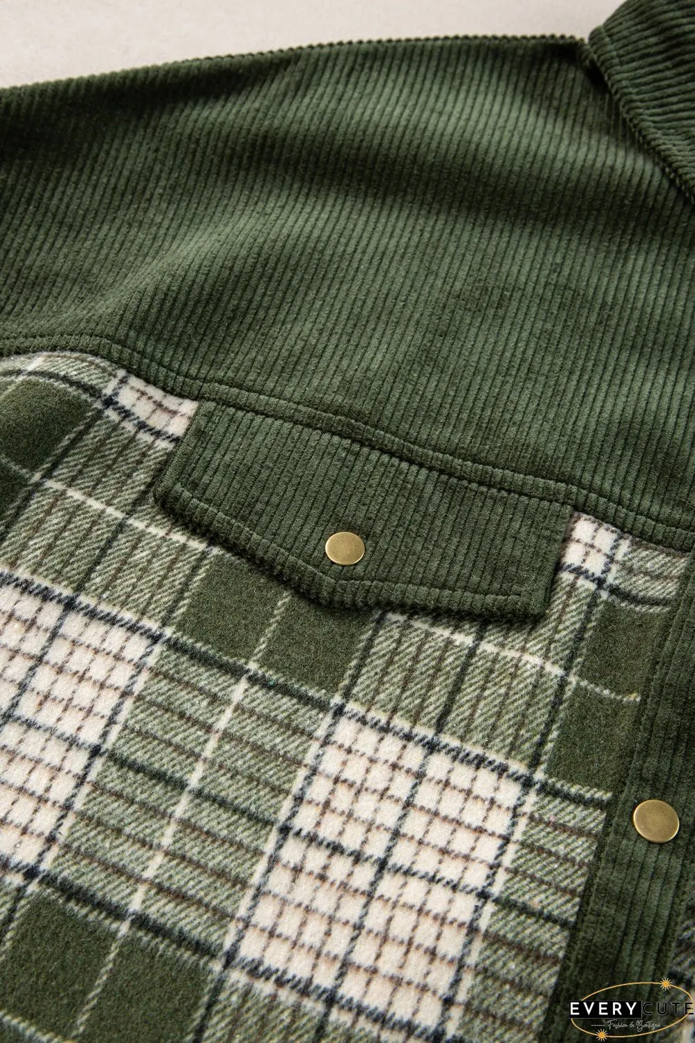 Comfortable Plaid Corduroy Jacket