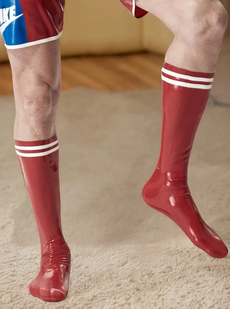 Men's Latex Soccer Socks Male Latex Football Socks Sports Style Series Socks 