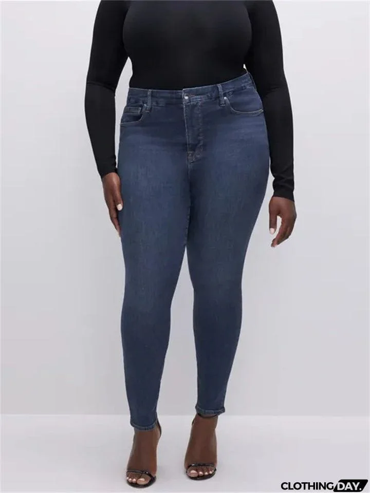 Women's Plus Size Stretch Tummy Control Hip Lift Jeans