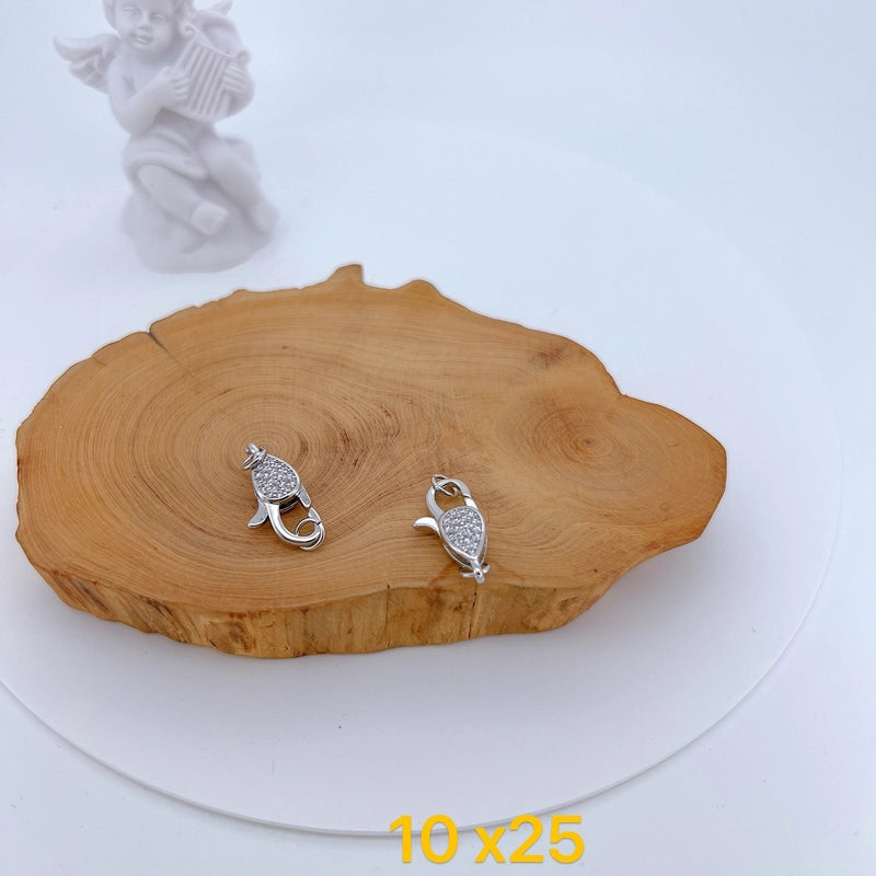 1 Piece 15 * 28mm Copper Zircon Heart Shape Jewelry Buckle Jewelry Accessories