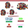 Fish 5D-DIY-Tiermuster-Diamantbemalungsuntersetzer mit Halter f&uuml;r zu Hause