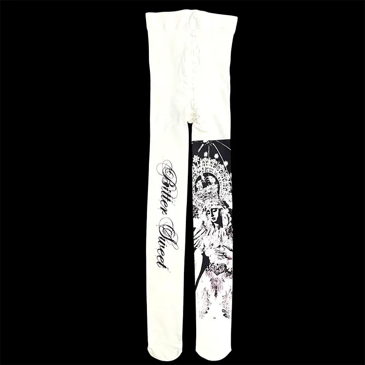 Cool Gothic Japanese Style Print JK Socks