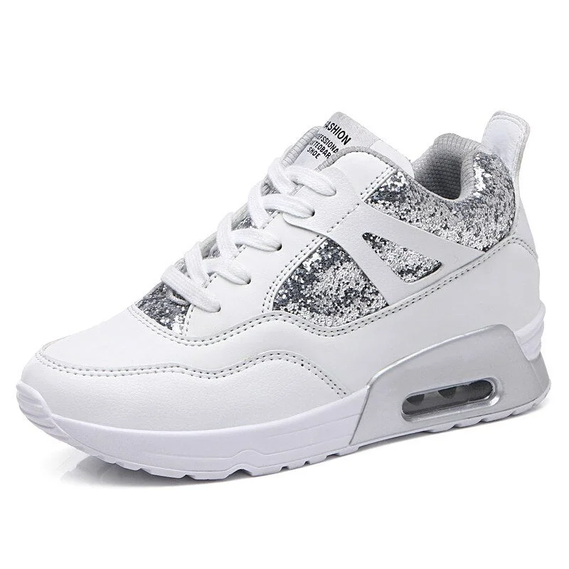 Women Sneakers Platform White Black Spring 2021 New Shoes Lace Up Round Toe Casual Sprots Tennis Shoes Vulcanize Chunky Sneakers