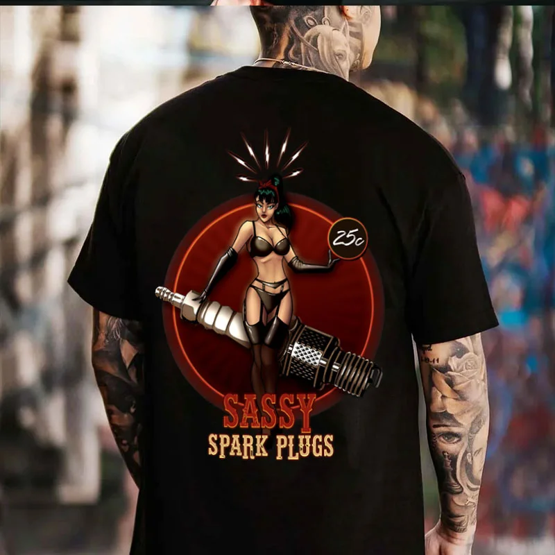 SASSY SPARK PLUGS Sexy Lady Print Men's T-shirt