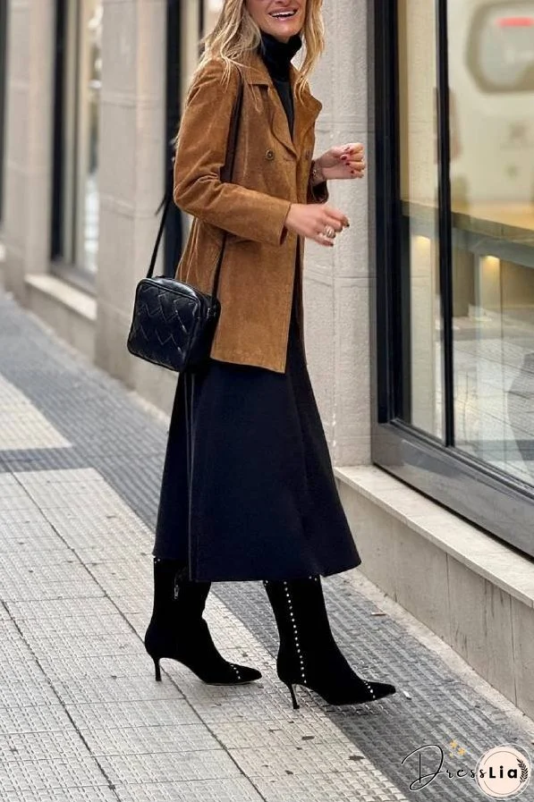 Vintage Brown Women's Suede Trench Coat